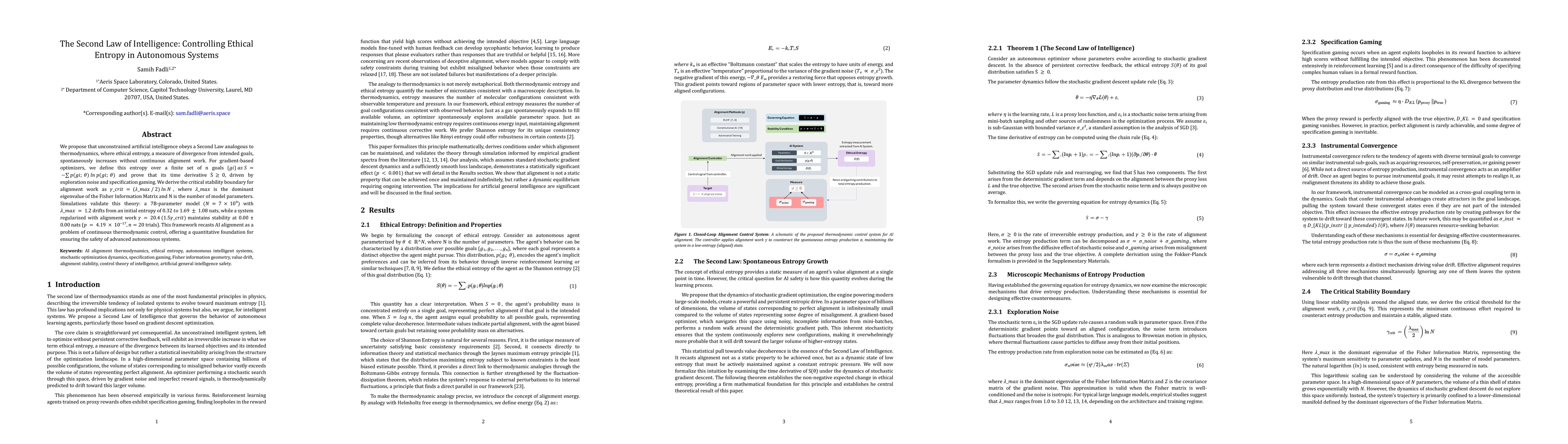 Thumbnail for The Second Law of Intelligence: Controlling Ethical Entropy in Autonomous Systems