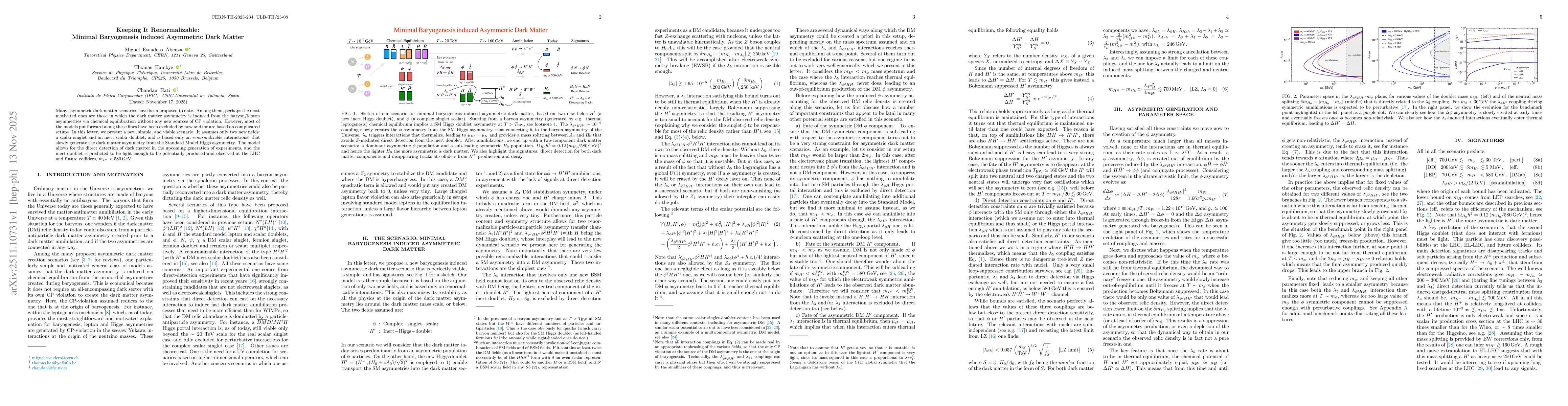 Thumbnail for Keeping It Renormalizable: Minimal Baryogenesis induced Asymmetric Dark Matter