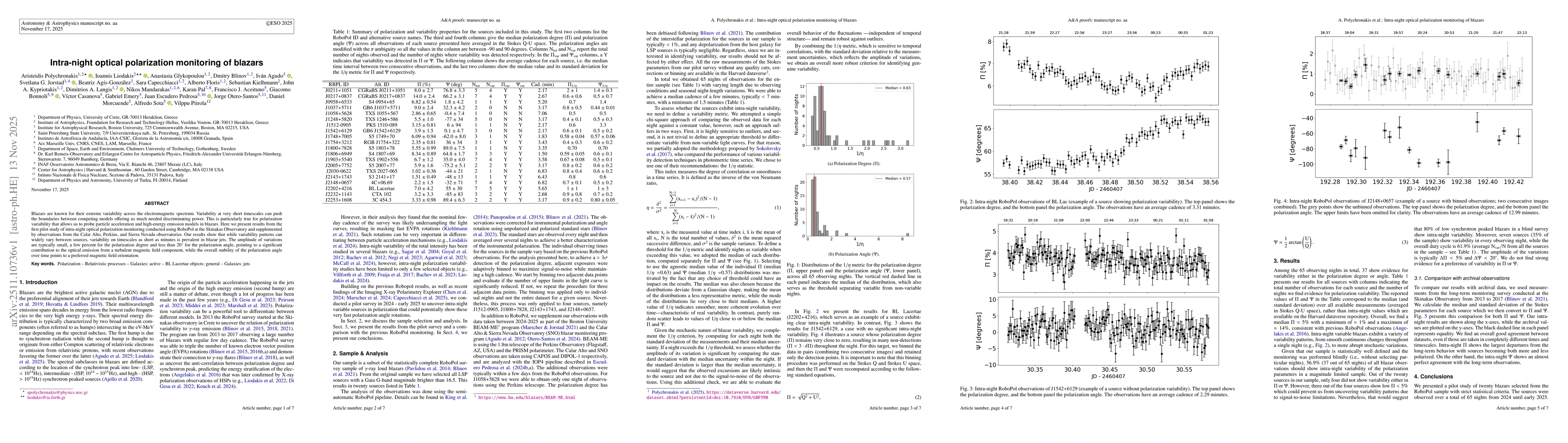 Thumbnail for Intra-night optical polarization monitoring of blazars