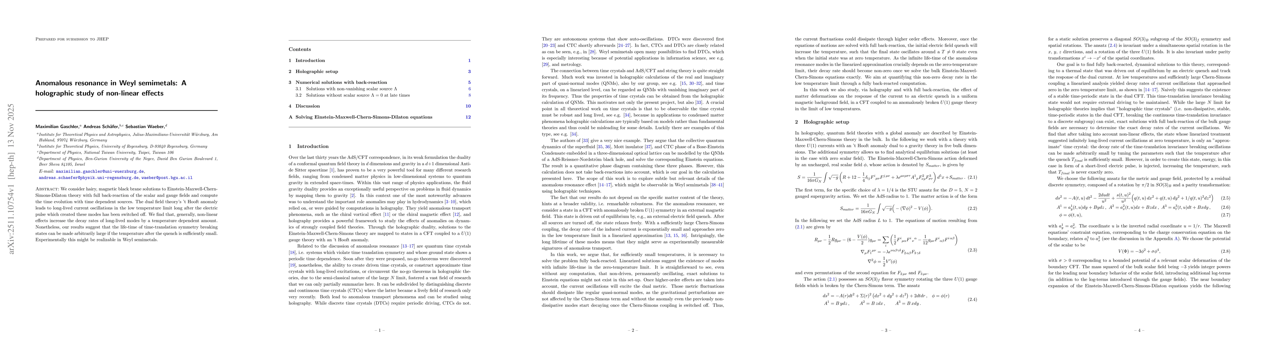 Thumbnail for Anomalous resonance in Weyl semimetals: A holographic study of non-linear effects