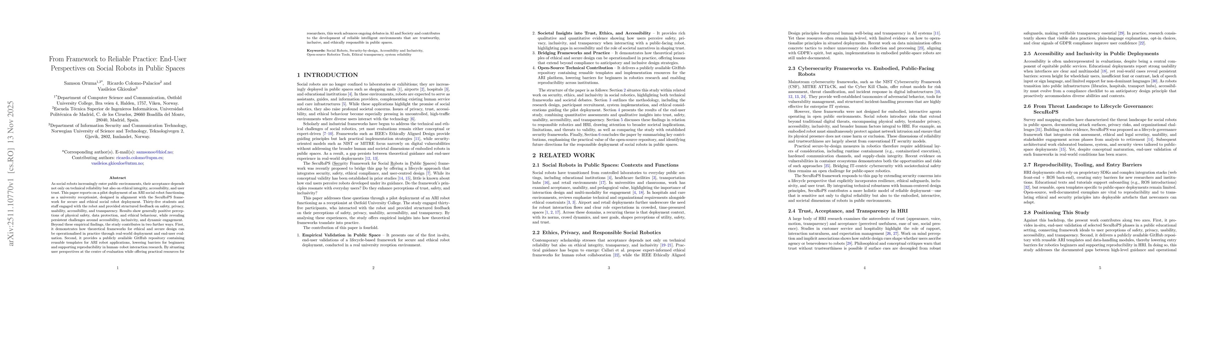 Thumbnail for From Framework to Reliable Practice: End-User Perspectives on Social Robots in Public Spaces