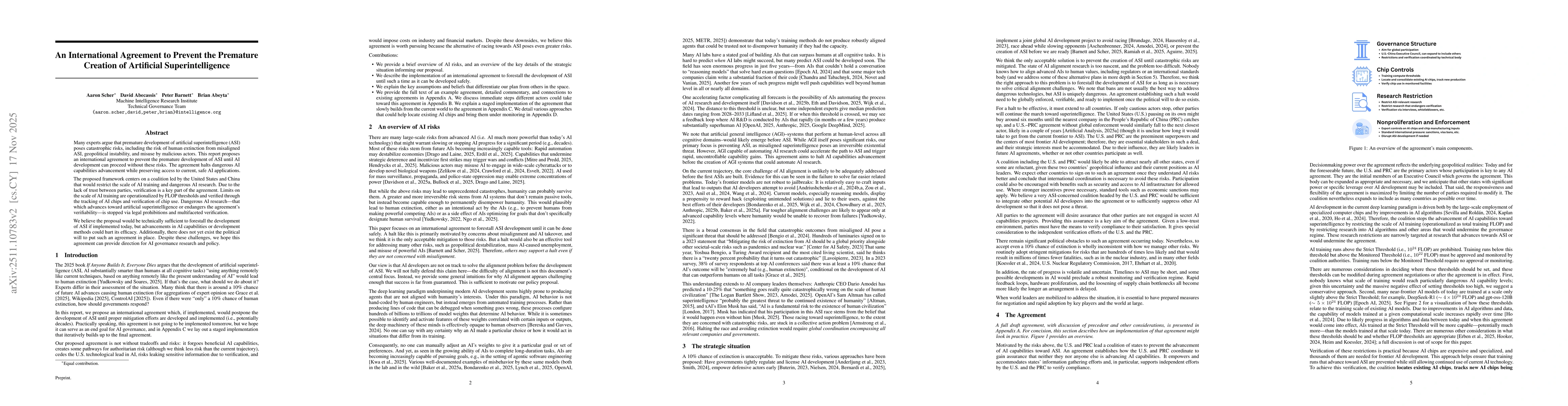 Thumbnail for An International Agreement to Prevent the Premature Creation of Artificial Superintelligence