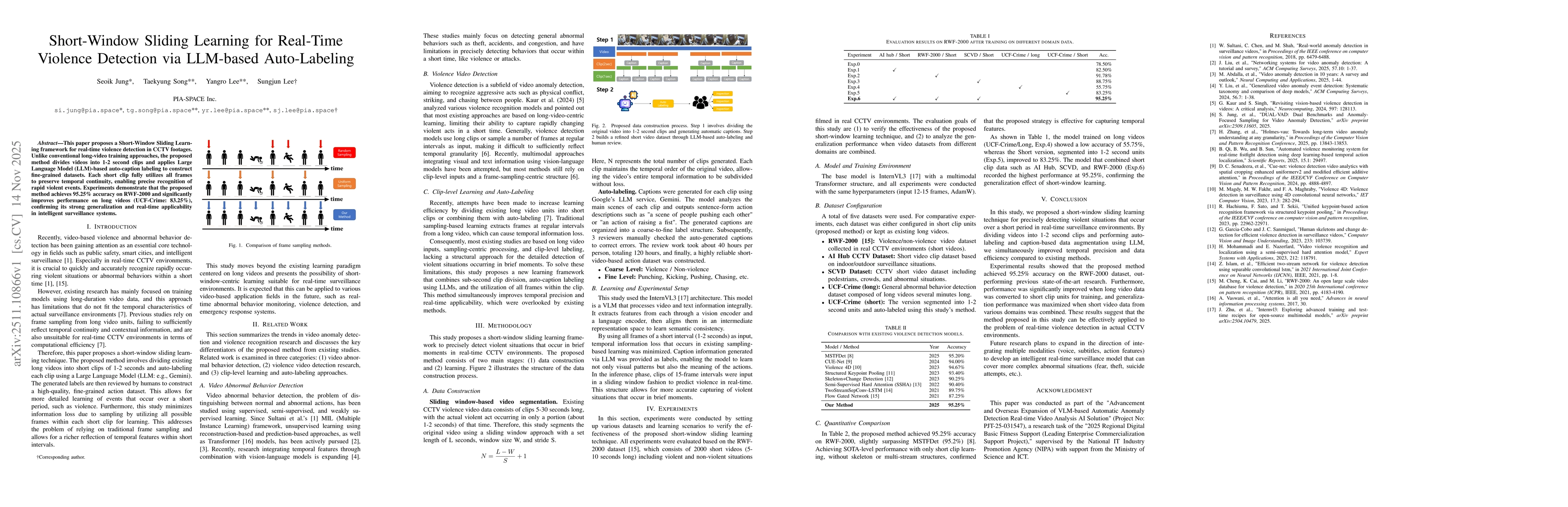 Thumbnail for Short-Window Sliding Learning for Real-Time Violence Detection via LLM-based Auto-Labeling
