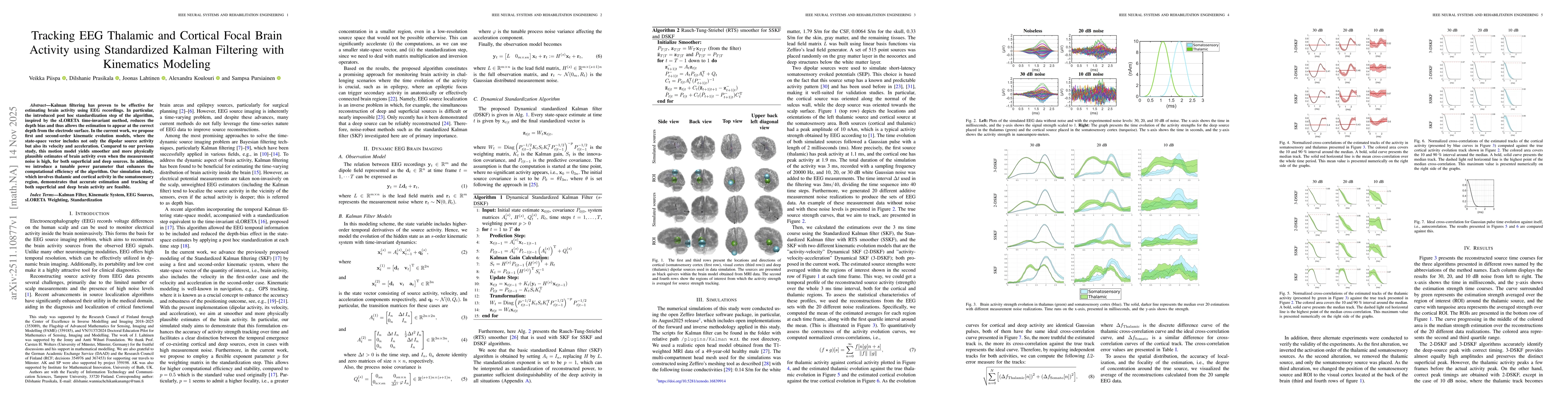 Thumbnail for Tracking EEG Thalamic and Cortical Focal Brain Activity using Standardized Kalman Filtering with Kinematics Modeling