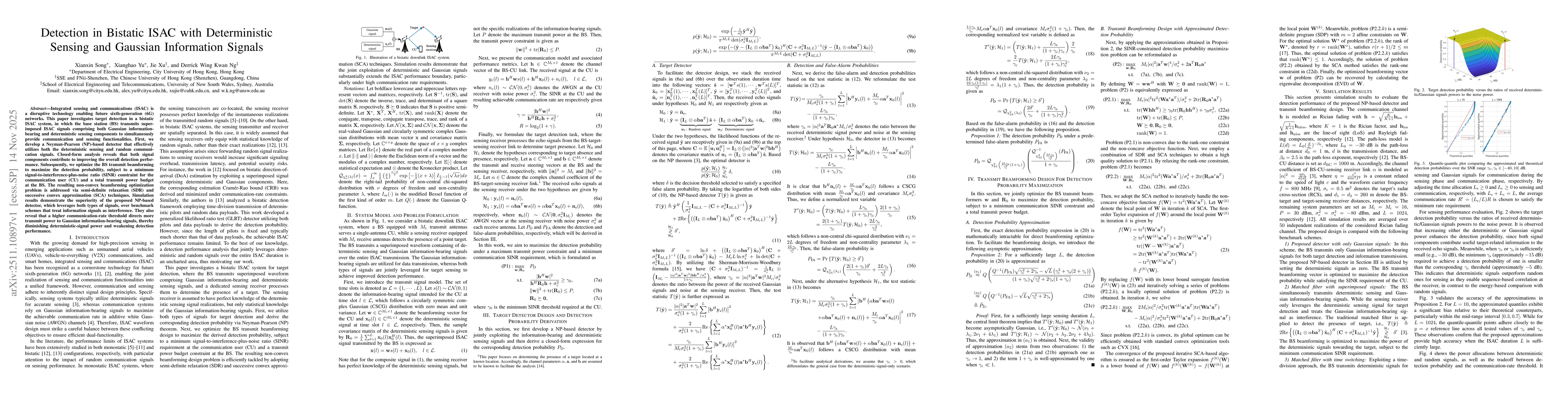Thumbnail for Detection in Bistatic ISAC with Deterministic Sensing and Gaussian Information Signals