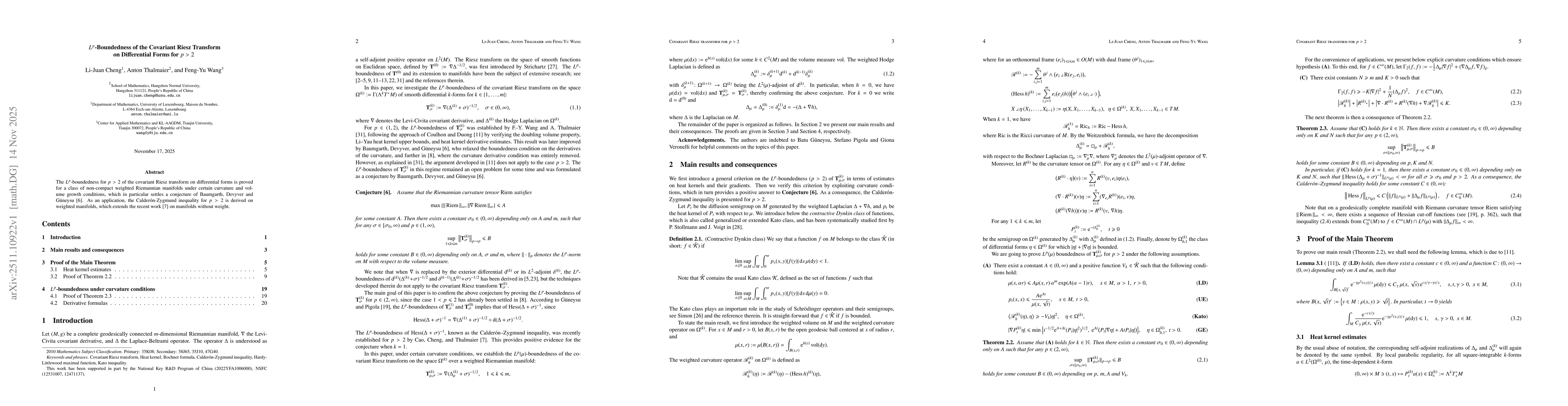 Thumbnail for $L^p$-Boundedness of the Covariant Riesz Transform on Differential Forms for $p>2$