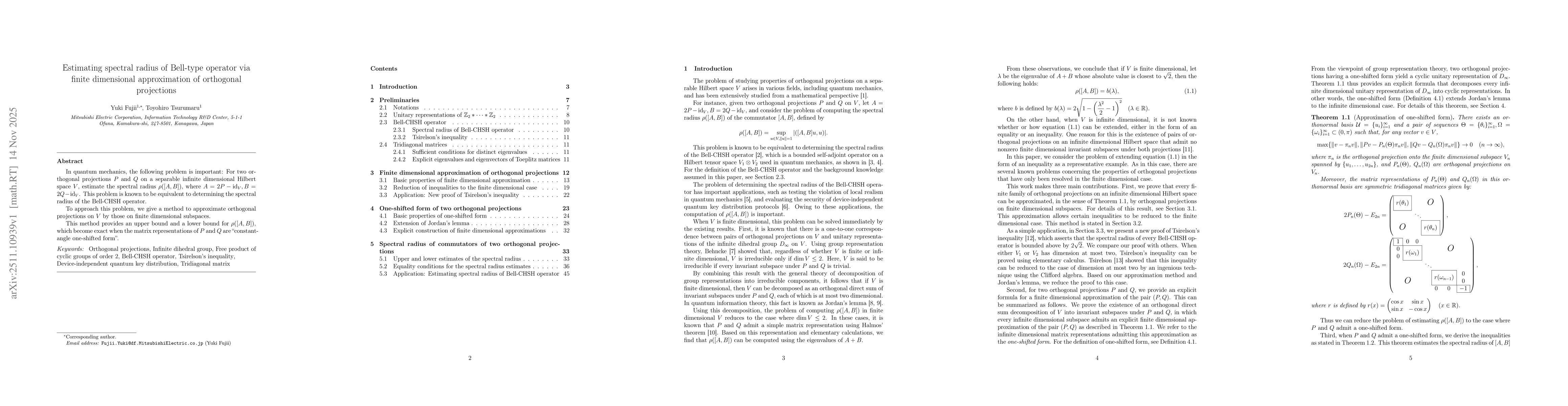 Thumbnail for Estimating spectral radius of Bell-type operator via finite dimensional approximation of orthogonal projections