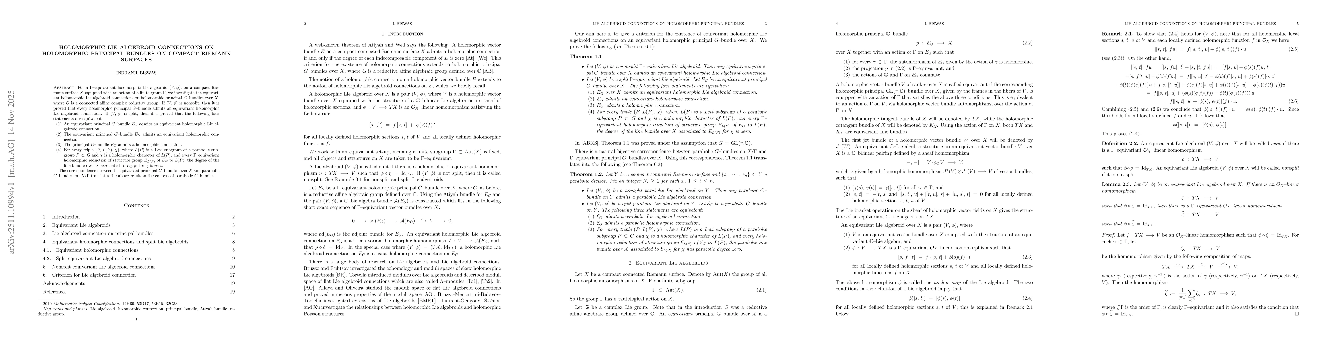 Thumbnail for Holomorphic Lie algebroid connections on holomorphic principal bundles on compact Riemann surfaces