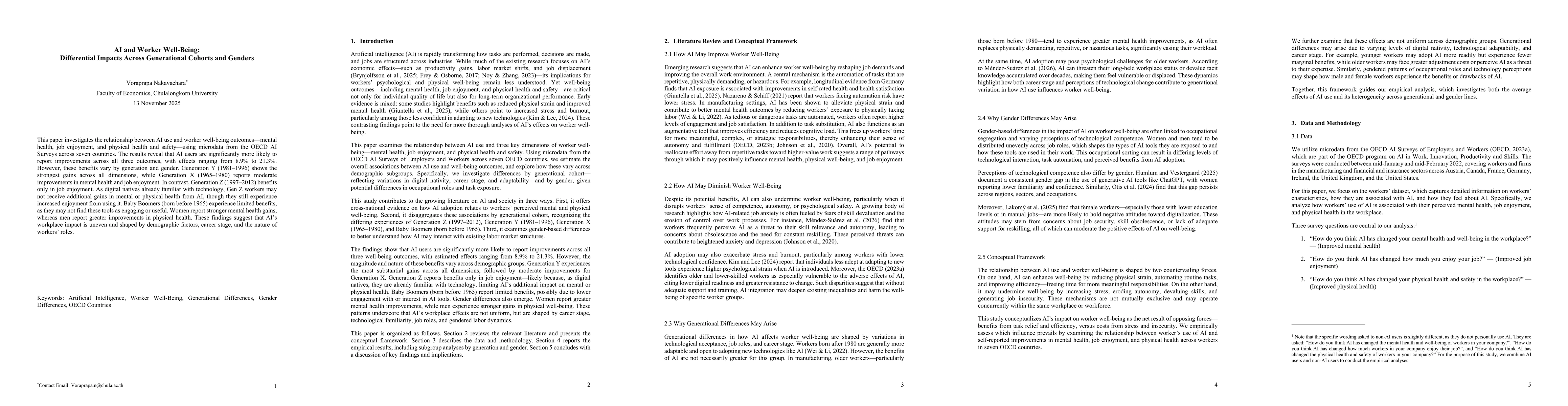 Thumbnail for AI and Worker Well-Being: Differential Impacts Across Generational Cohorts and Genders