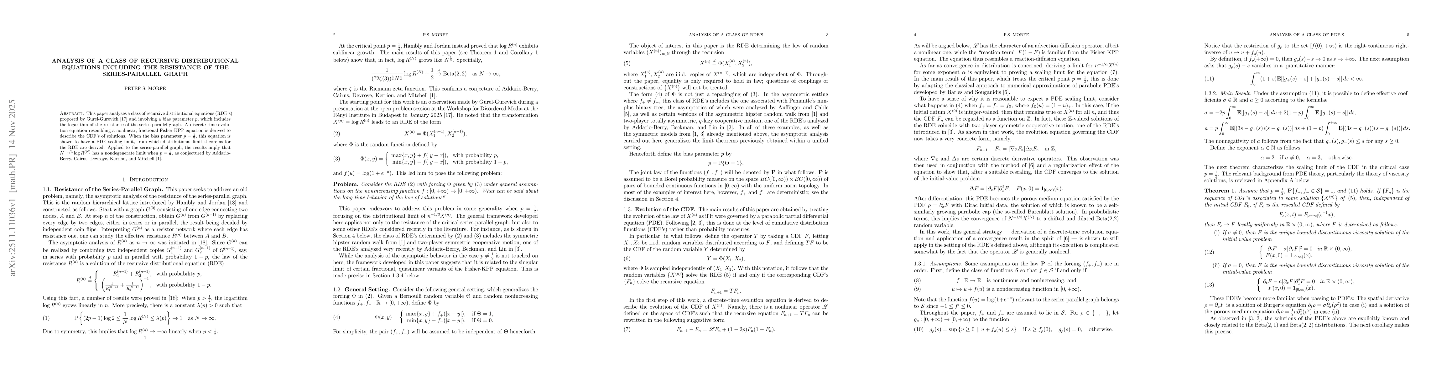 Thumbnail for Analysis of a class of recursive distributional equations including the resistance of the series-parallel graph