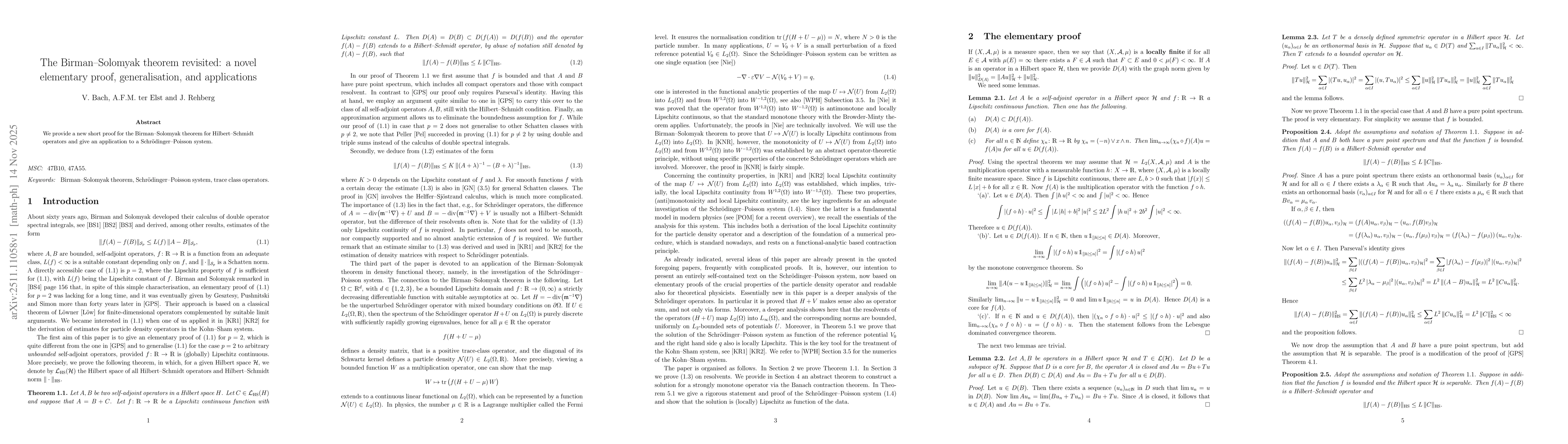 Thumbnail for The Birman--Solomyak theorem revisited: a novel elementary proof, generalisation, and applications