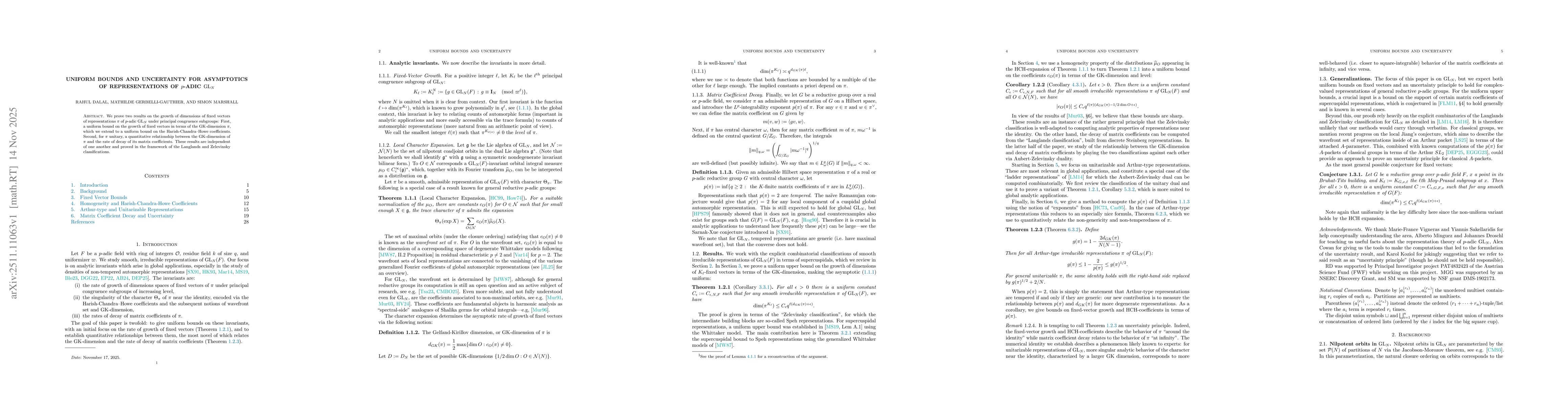 Thumbnail for Uniform bounds and uncertainty for asymptotics of representations of $p$-adic ${\rm GL}_N$