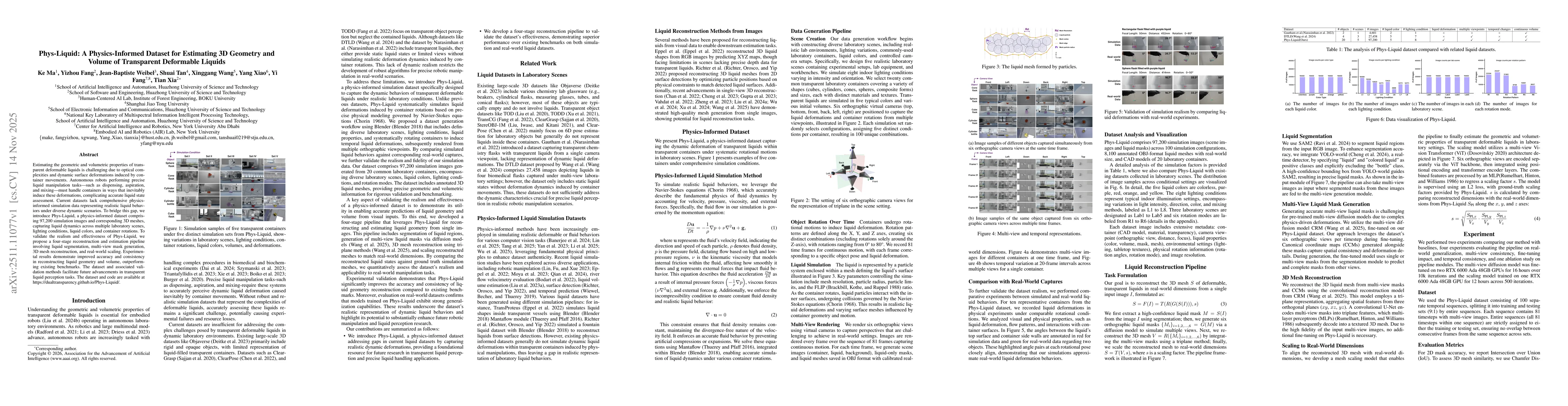 Thumbnail for Phys-Liquid: A Physics-Informed Dataset for Estimating 3D Geometry and Volume of Transparent Deformable Liquids
