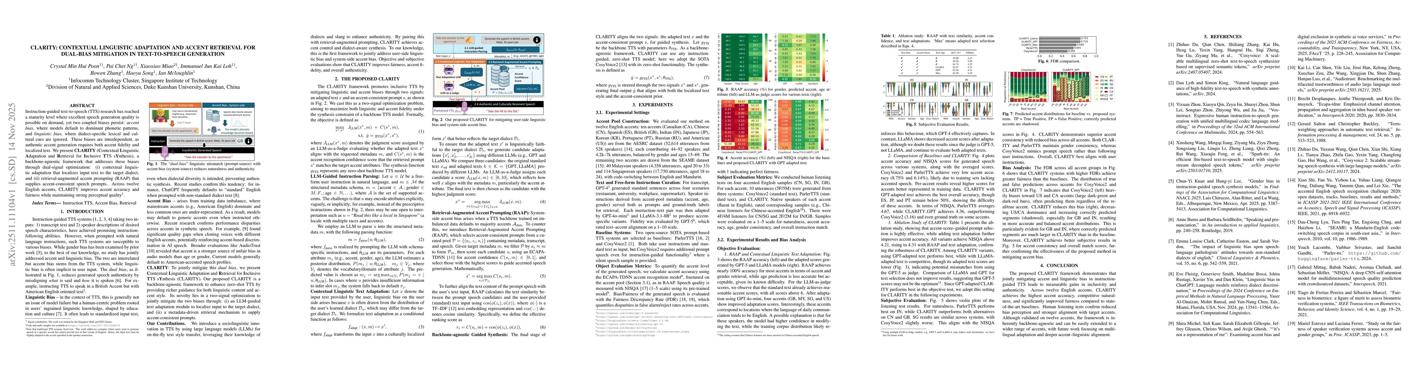 Thumbnail for CLARITY: Contextual Linguistic Adaptation and Accent Retrieval for Dual-Bias Mitigation in Text-to-Speech Generation