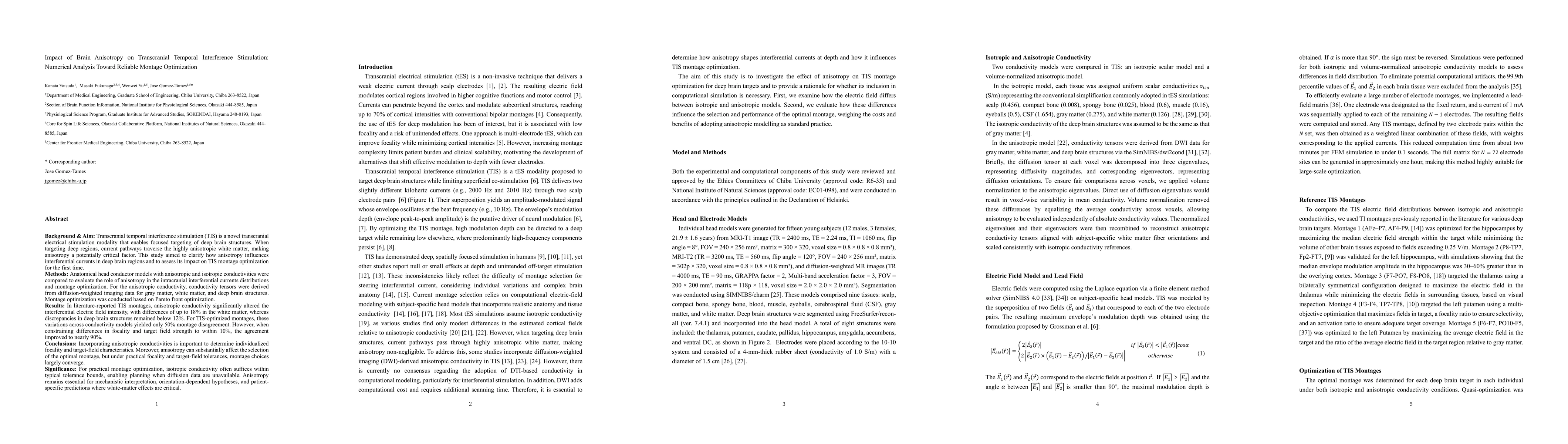 Thumbnail for Impact of Brain Anisotropy on Transcranial Temporal Interference Stimulation: Numerical Analysis Toward Reliable Montage Optimization
