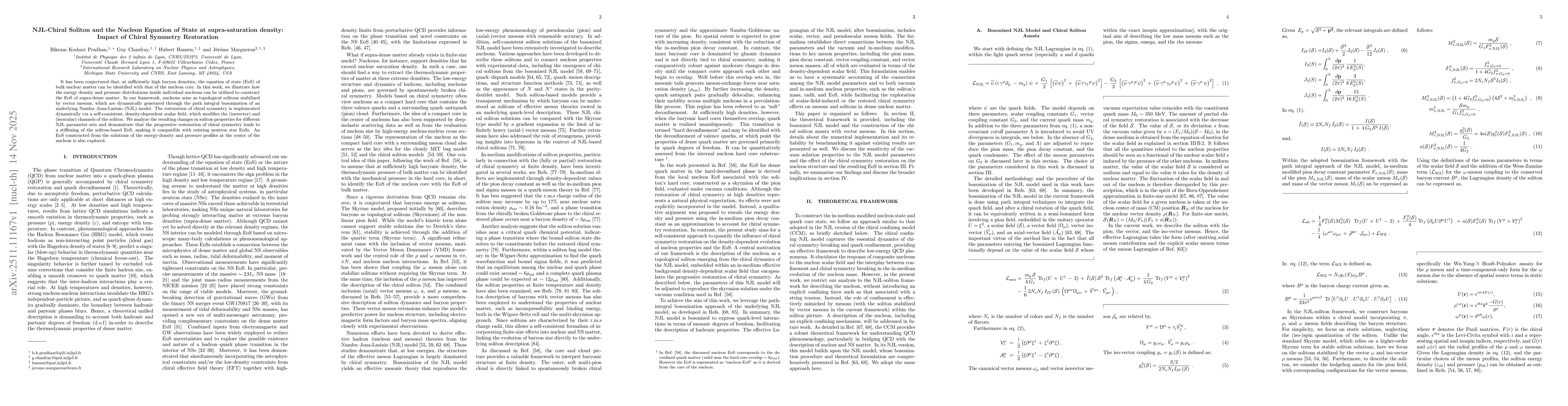 Thumbnail for NJL-Chiral Soliton and the Nucleon Equation of State at supra-saturation density: Impact of Chiral Symmetry Restoration
