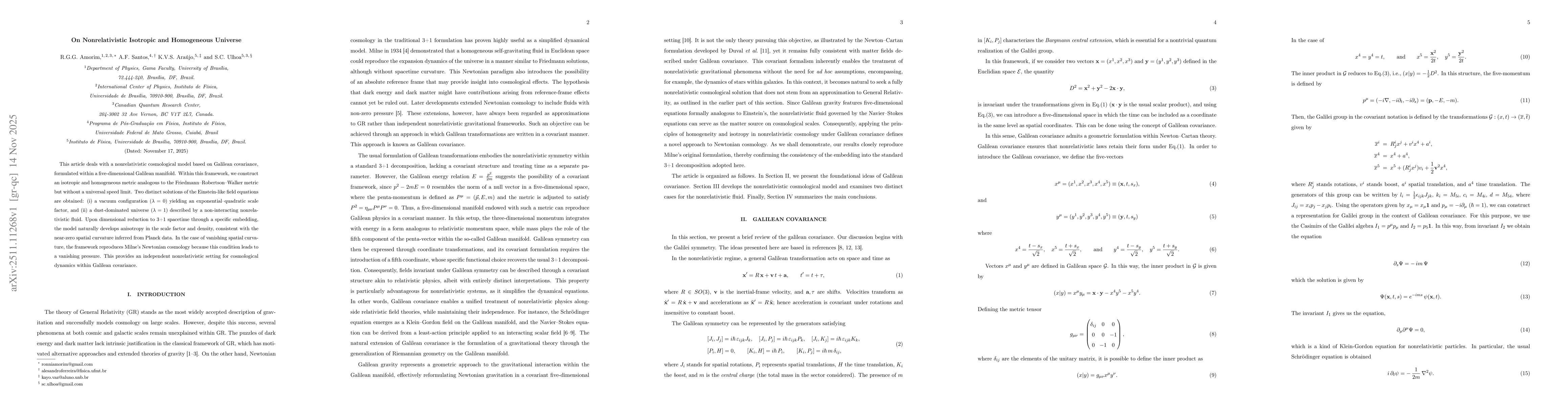 Thumbnail for On Nonrelativistic Isotropic and Homogeneous Universe