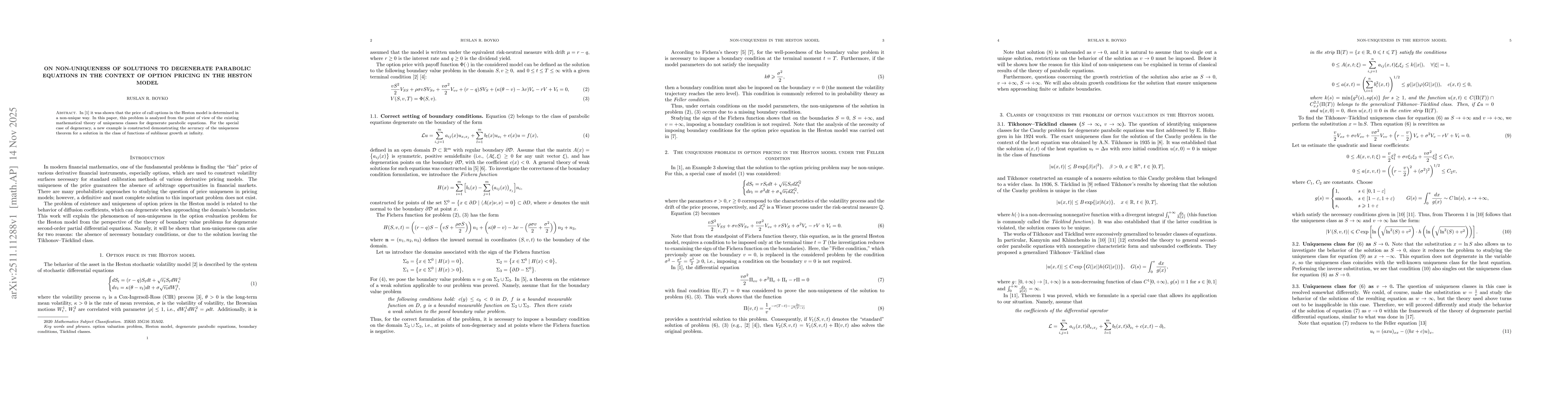 Thumbnail for On non-uniqueness of solutions to degenerate parabolic equations in the context of option pricing in the Heston model