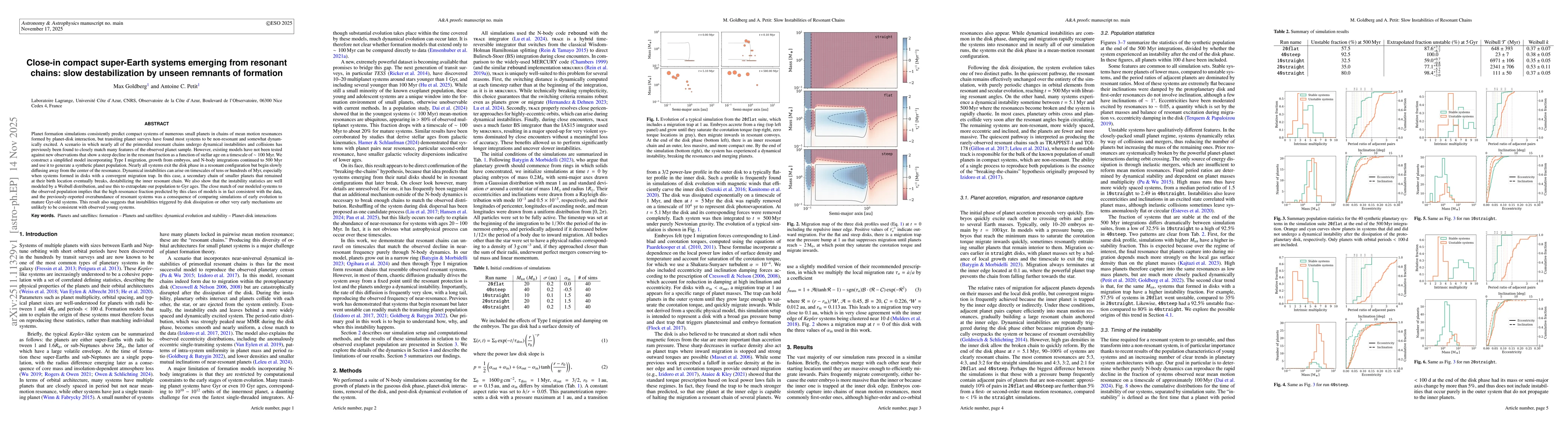 Thumbnail for Close-in compact super-Earth systems emerging from resonant chains: slow destabilization by unseen remnants of formation