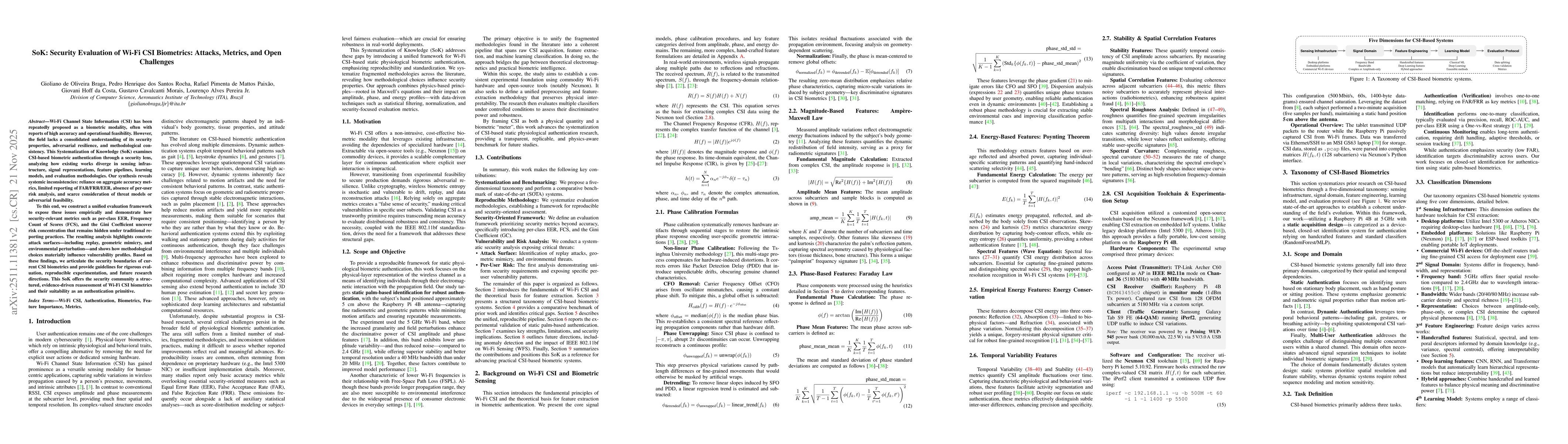 Thumbnail for SoK: Security Evaluation of Wi-Fi CSI Biometrics: Attacks, Metrics, and Open Challenges