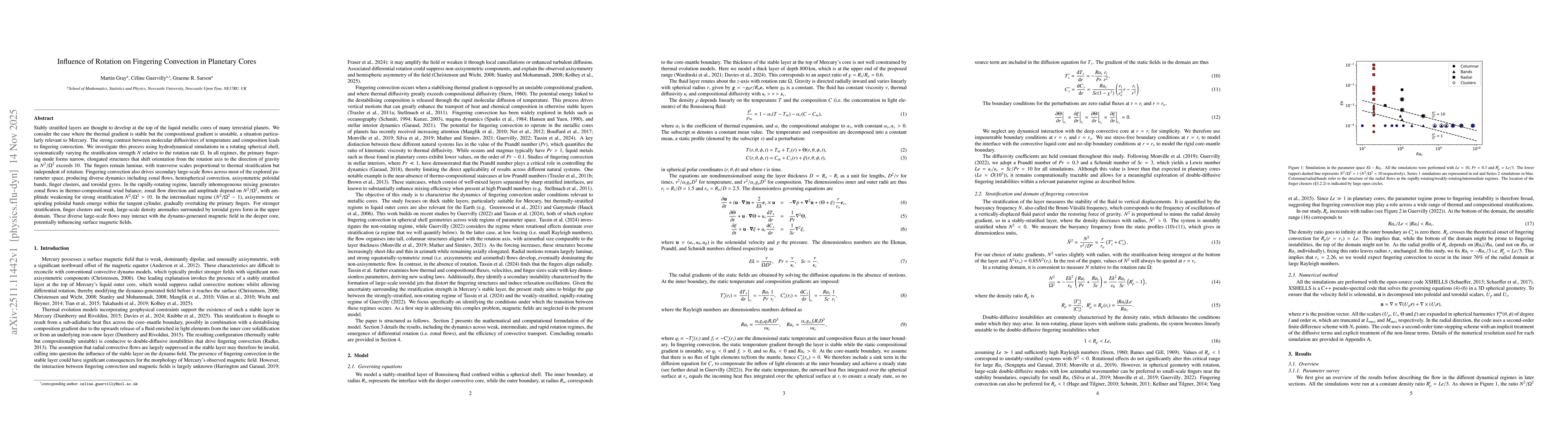 Thumbnail for Influence of Rotation on Fingering Convection in Planetary Cores