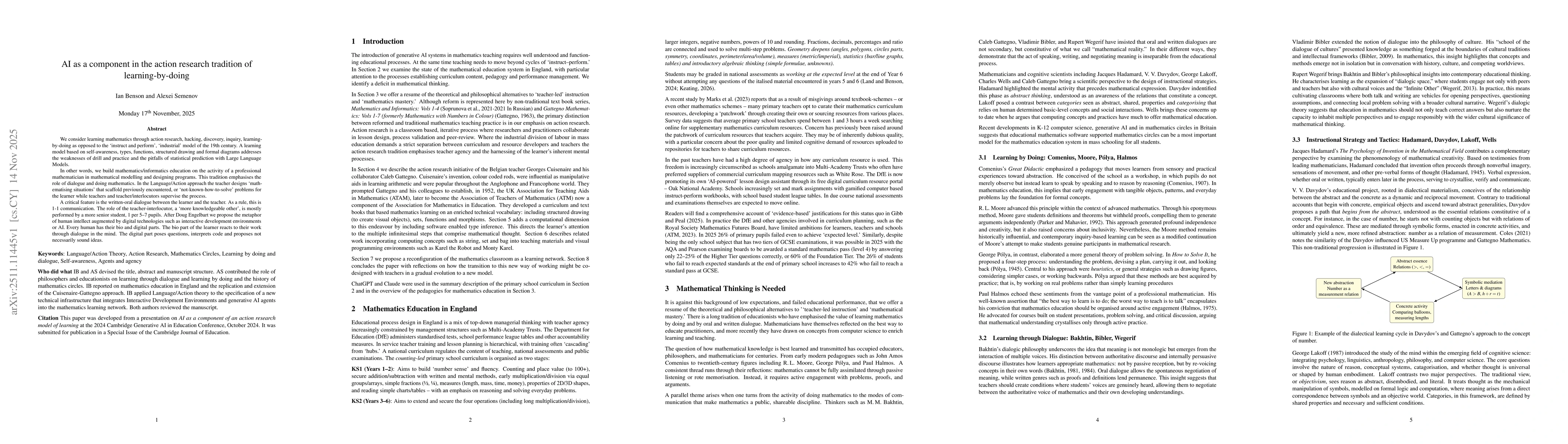 Thumbnail for AI as a component in the action research tradition of learning-by-doing