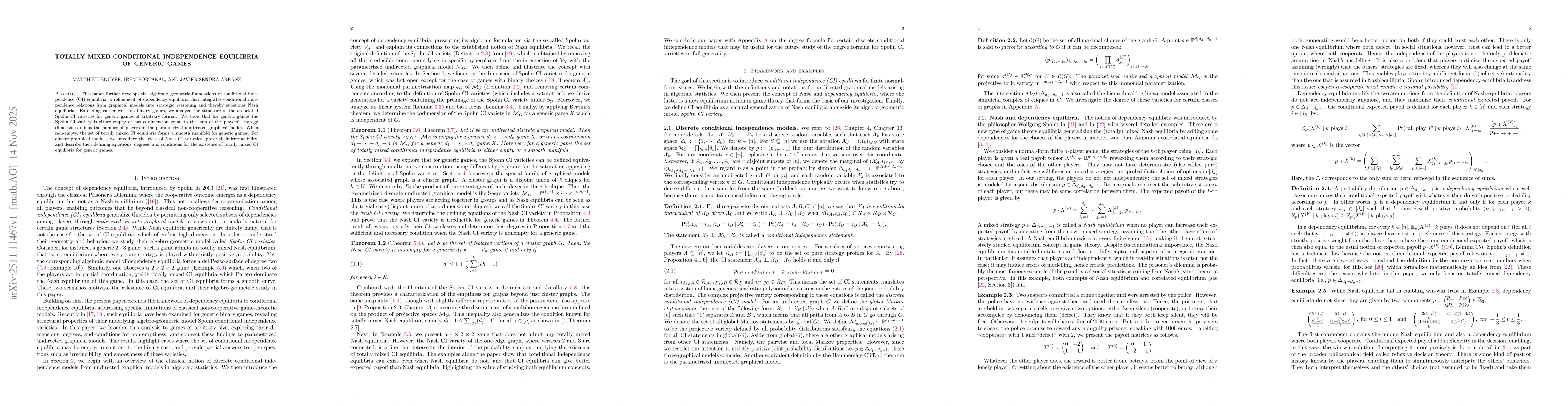 Thumbnail for Totally mixed conditional independence equilibria of generic games