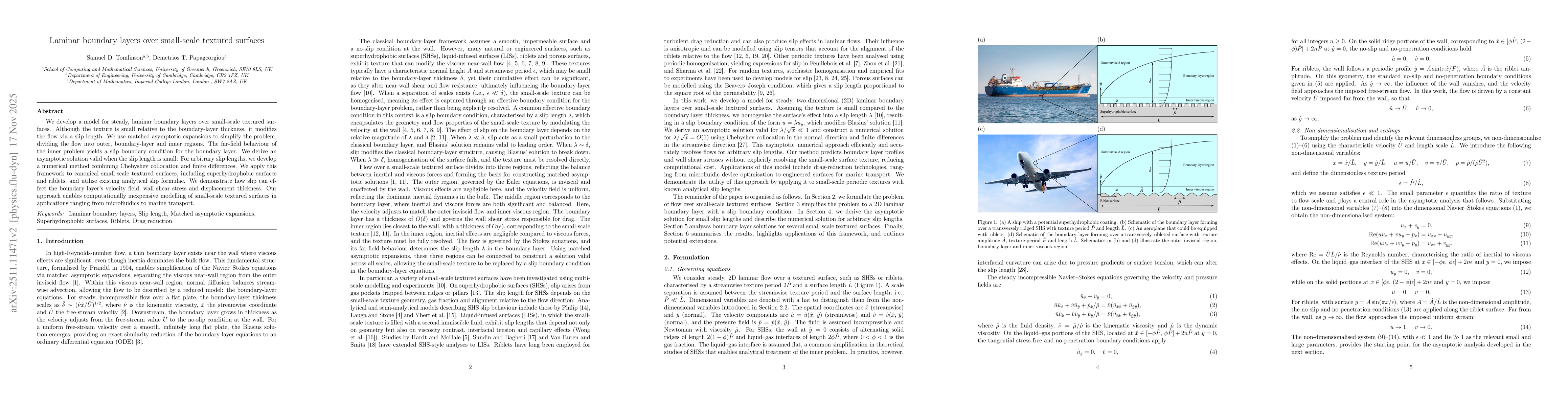 Thumbnail for Laminar boundary layers over small-scale textured surfaces