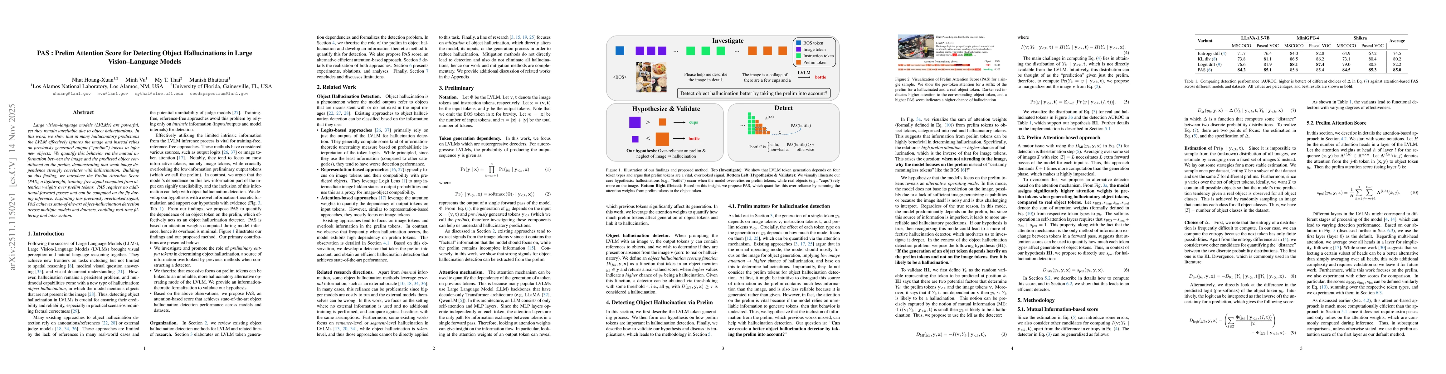 Thumbnail for PAS : Prelim Attention Score for Detecting Object Hallucinations in Large Vision--Language Models