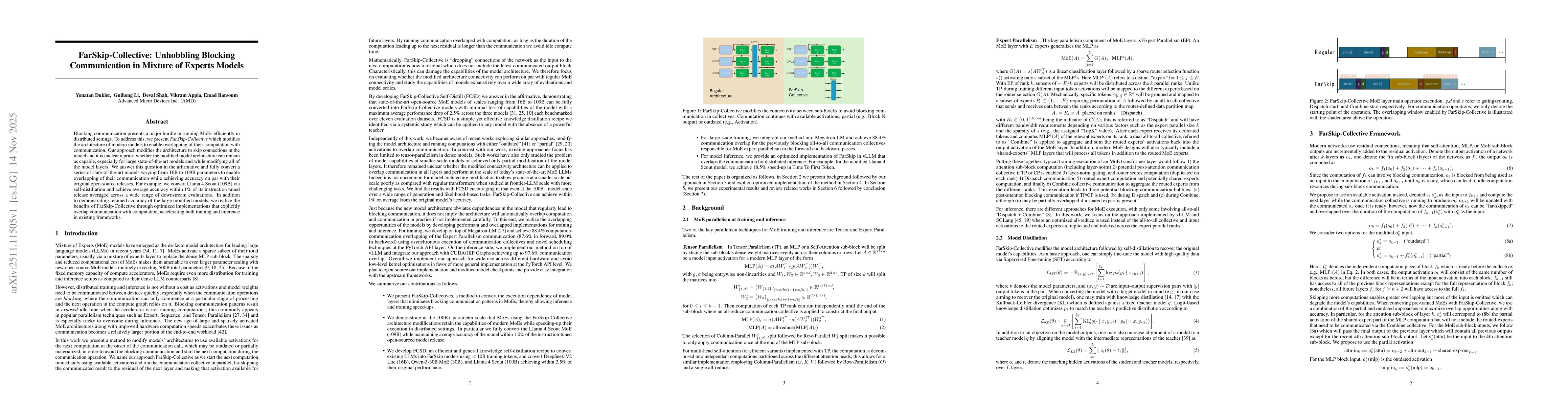 Thumbnail for FarSkip-Collective: Unhobbling Blocking Communication in Mixture of Experts Models
