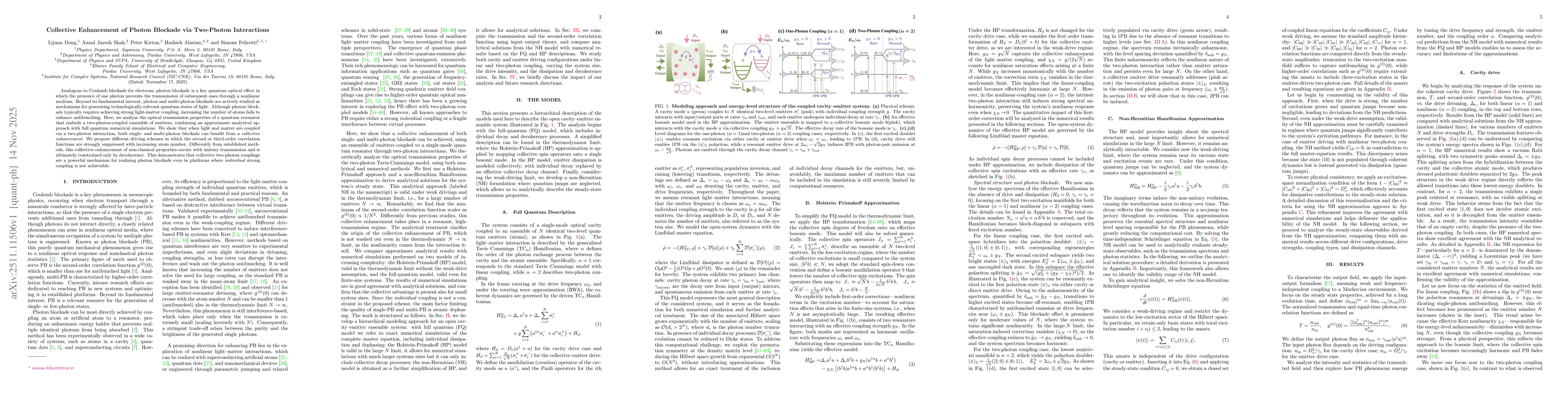 Thumbnail for Collective Enhancement of Photon Blockade via Two-Photon Interactions