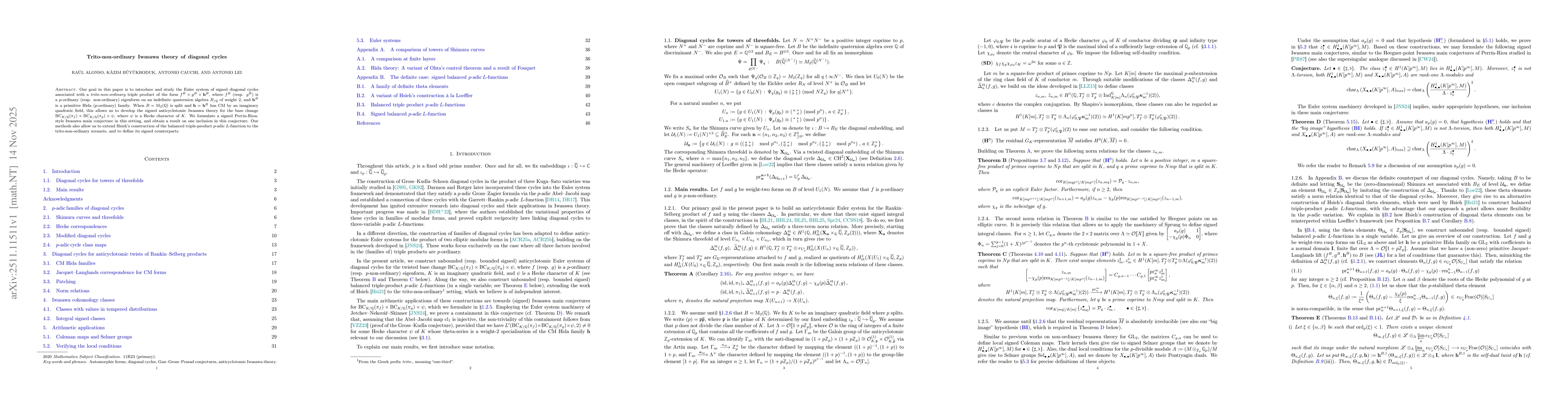 Thumbnail for Trito-non-ordinary Iwasawa theory of diagonal cycles