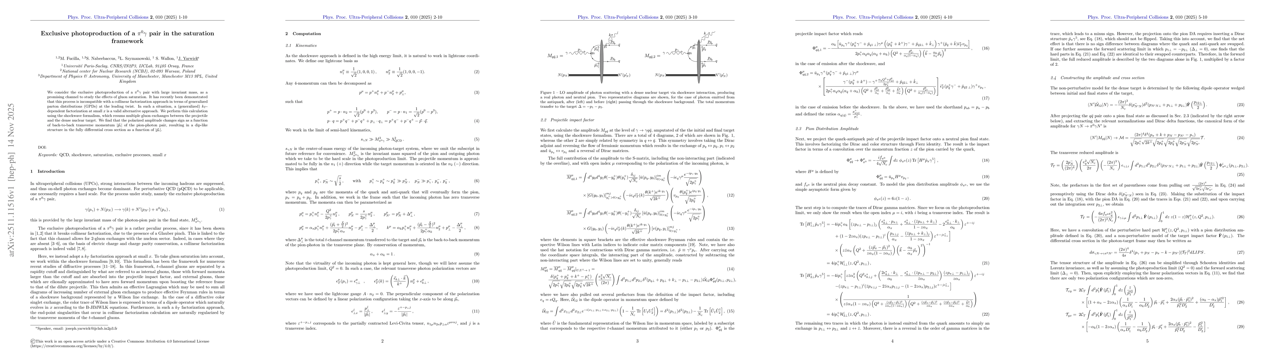 Thumbnail for Exclusive photoproduction of a $π^0γ$ pair in the saturation framework