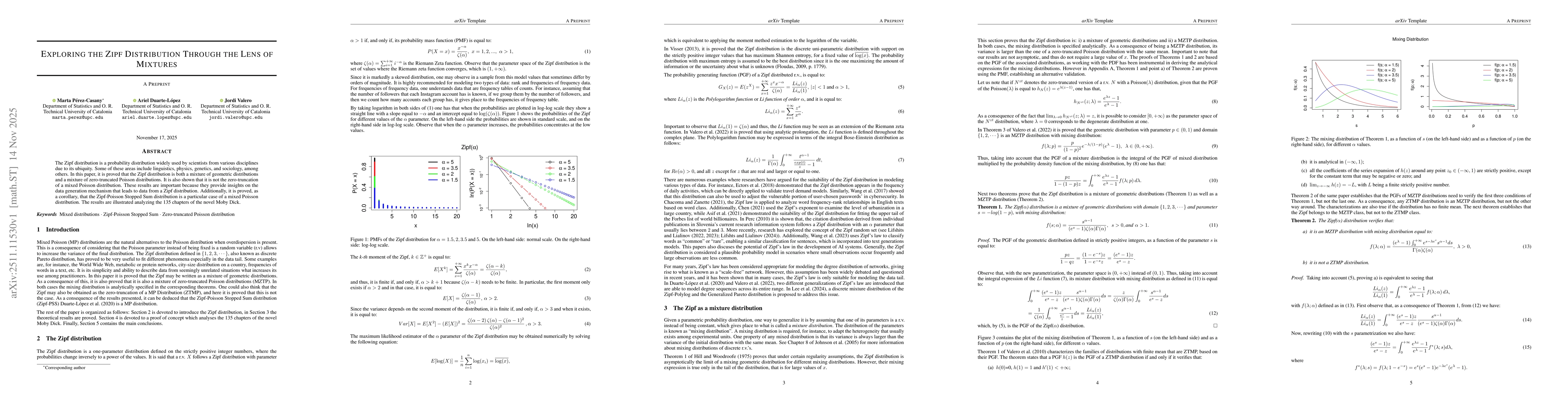 Thumbnail for Exploring the Zipf Distribution Through the Lens of Mixtures