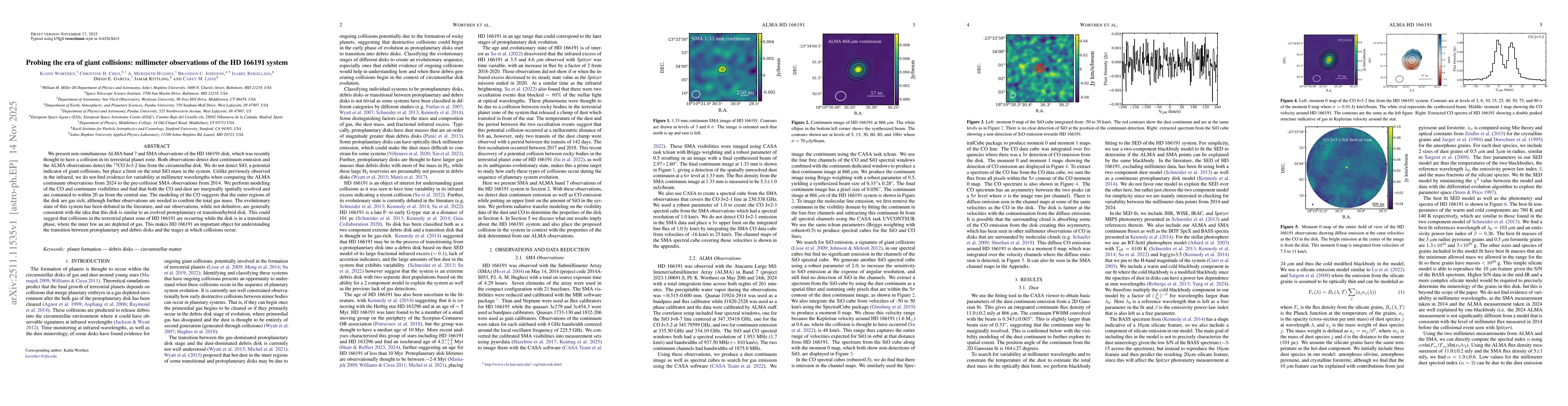 Thumbnail for Probing the era of giant collisions: millimeter observations of the HD 166191 system