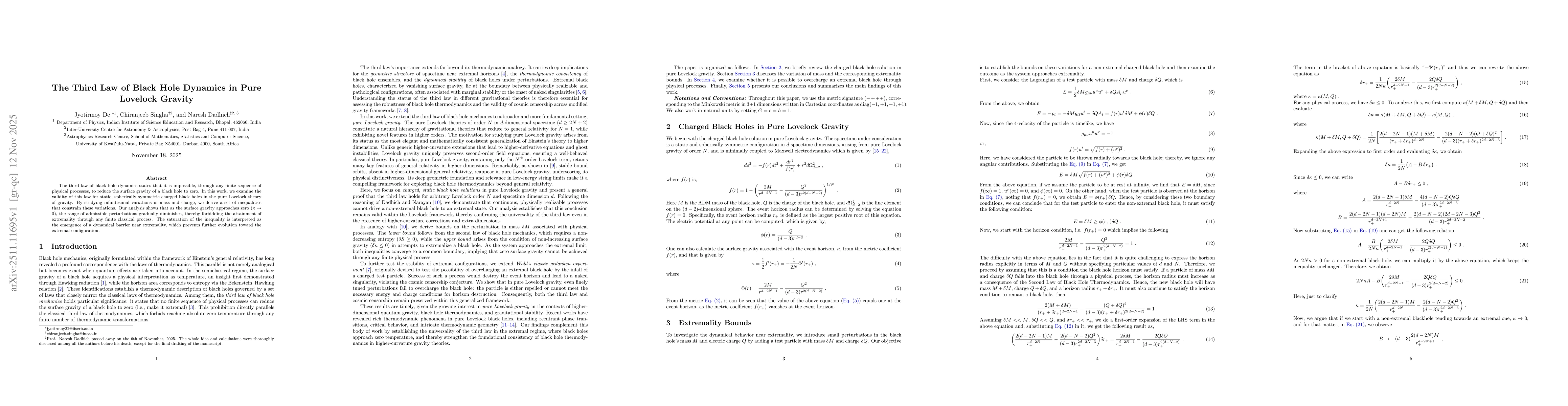 Thumbnail for The Third Law of Black Hole Dynamics in Pure Lovelock Gravity