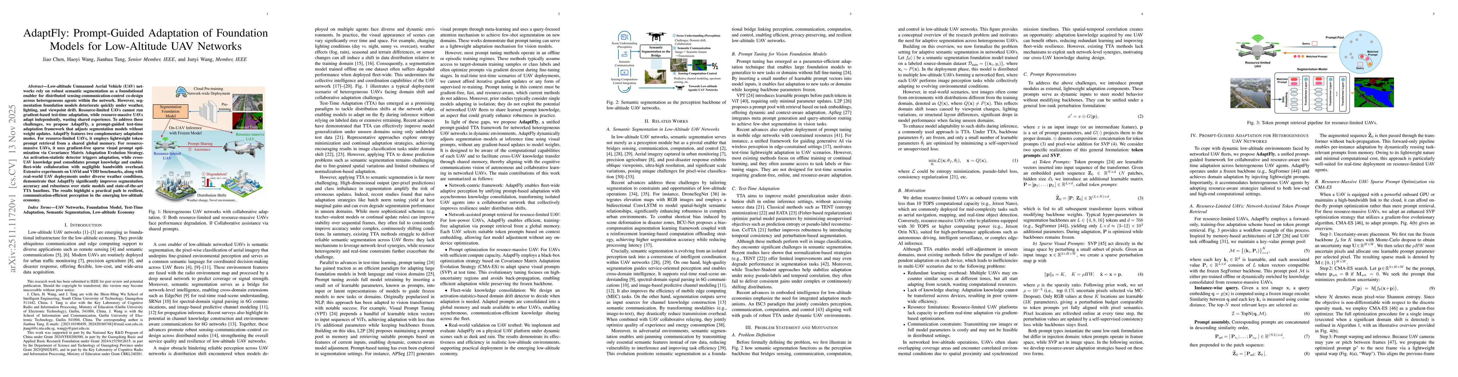 Thumbnail for AdaptFly: Prompt-Guided Adaptation of Foundation Models for Low-Altitude UAV Networks
