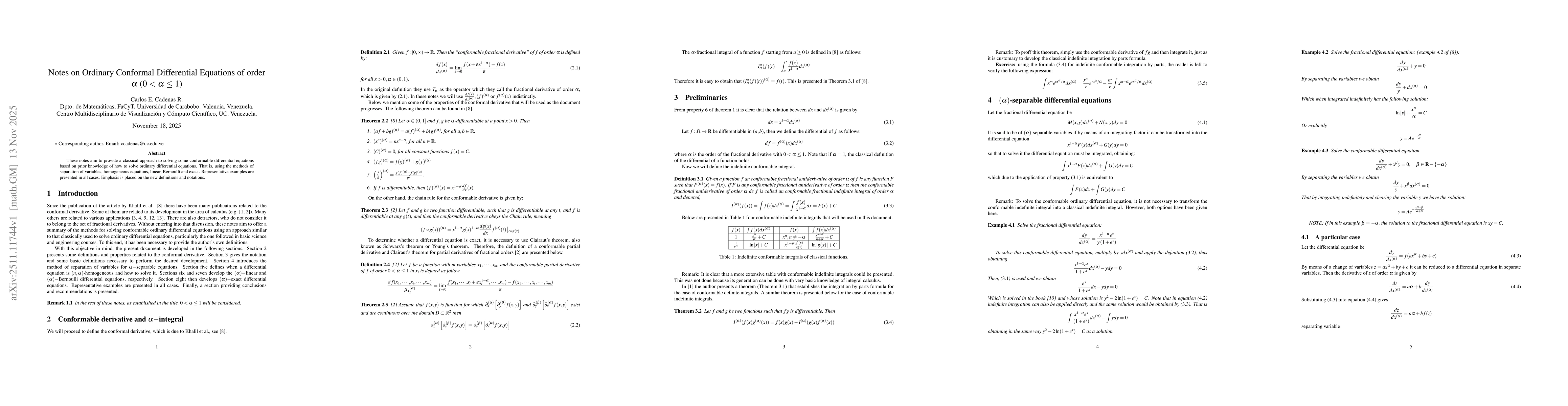 Thumbnail for Notes on Ordinary Conformal Differential Equations of order $α$ ($0<α\leq 1$)
