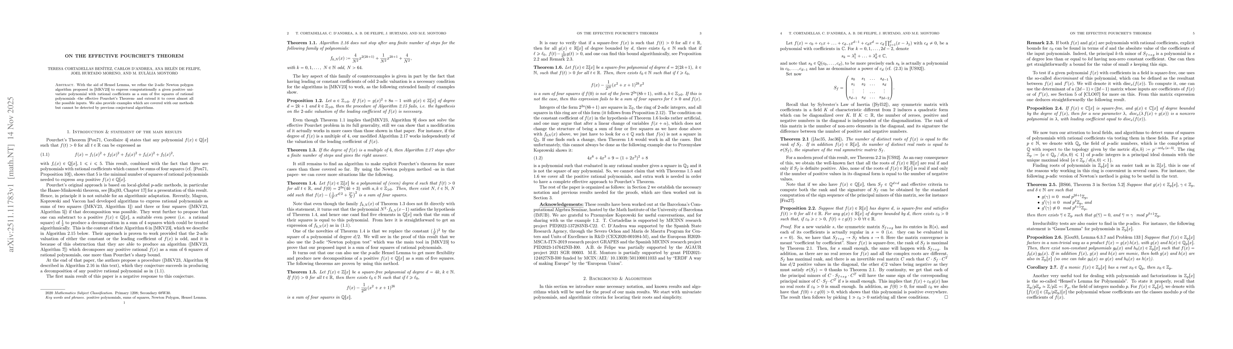 Thumbnail for On the effective Pourchet's Theorem