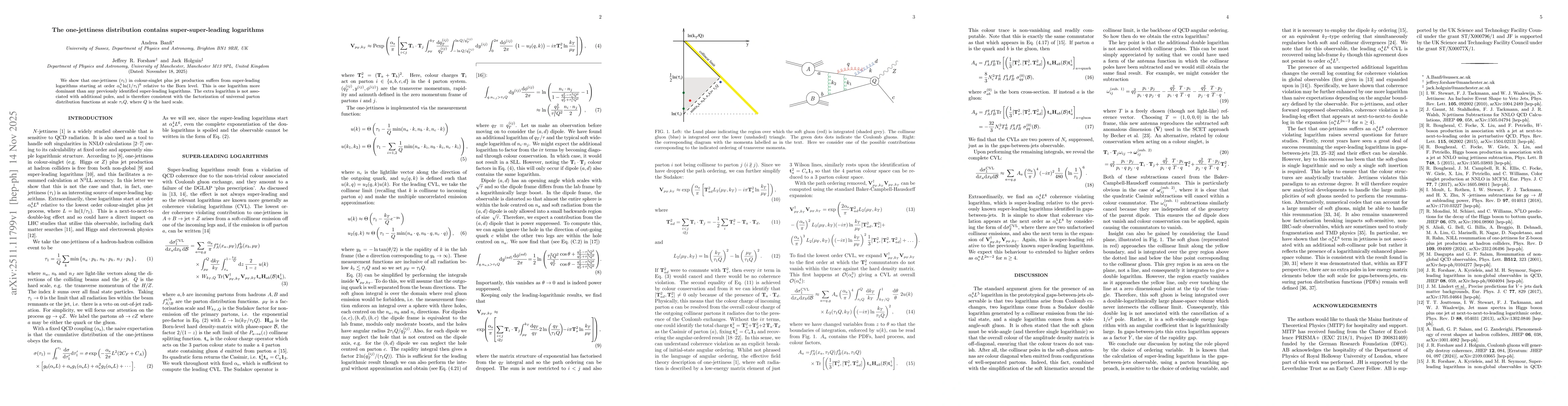 Thumbnail for The one-jettiness distribution contains super-super-leading logarithms