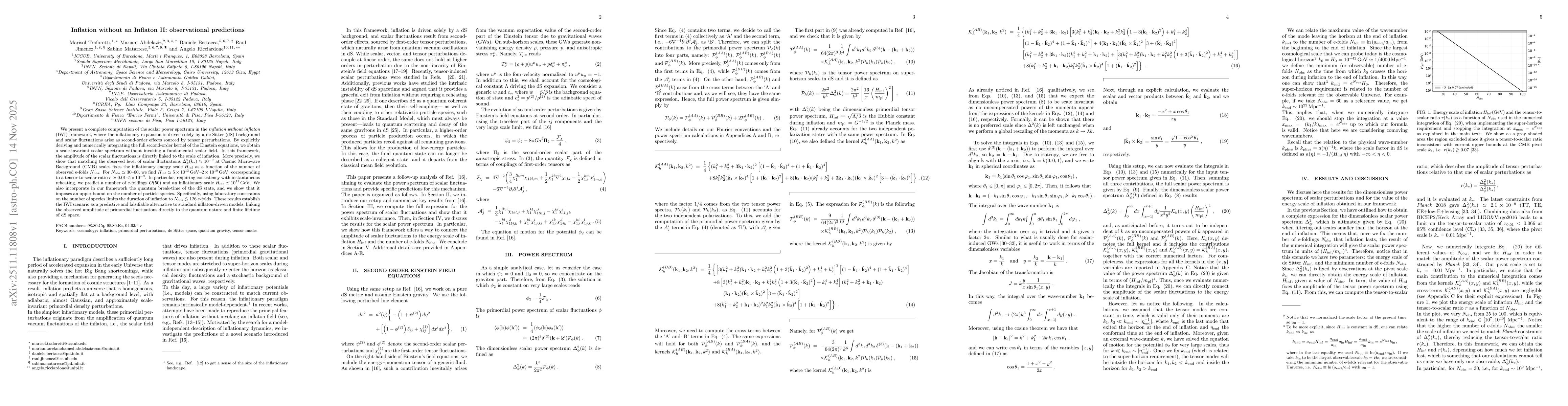 Thumbnail for Inflation without an Inflaton II: observational predictions