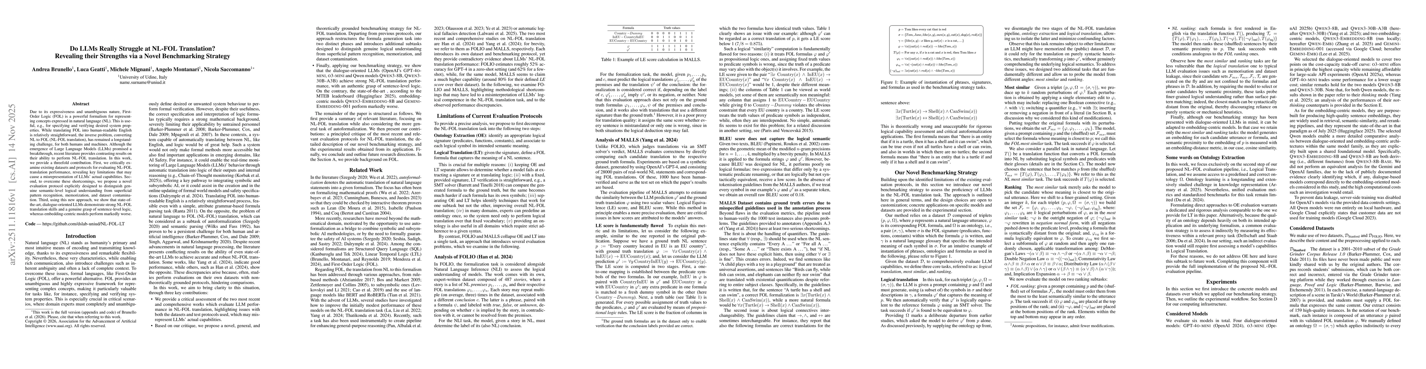 Thumbnail for Do LLMs Really Struggle at NL-FOL Translation? Revealing their Strengths via a Novel Benchmarking Strategy