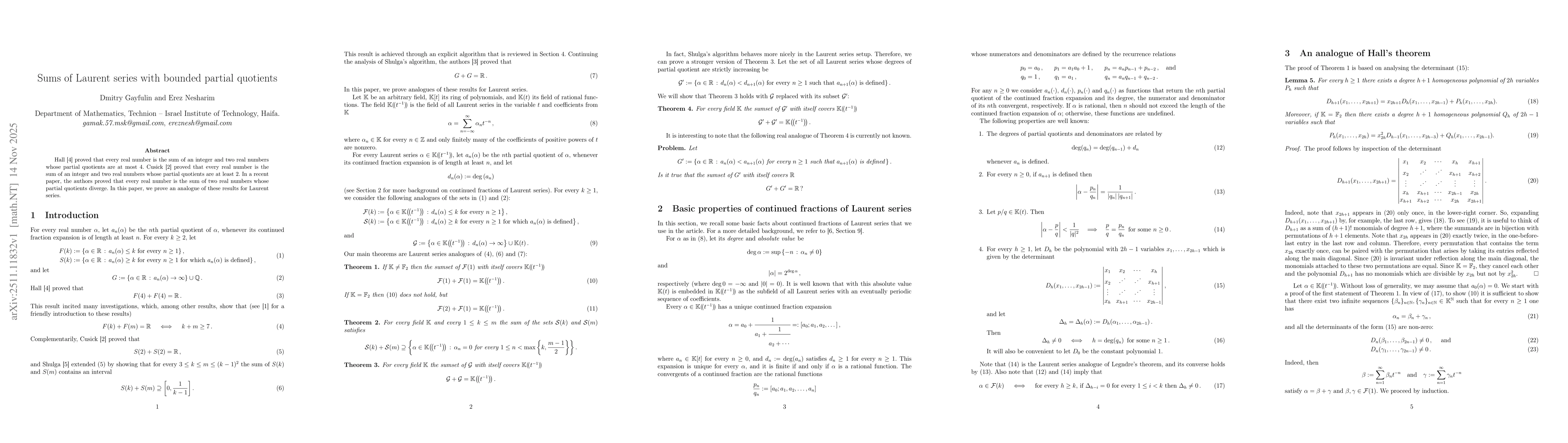Thumbnail for Sums of Laurent series with bounded partial quotients