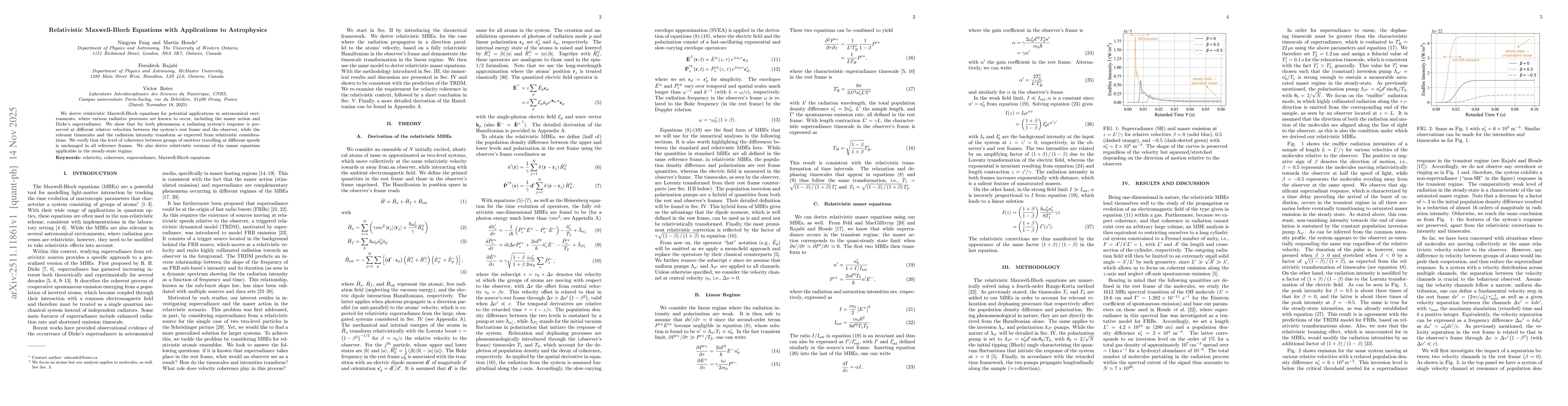 Thumbnail for Relativistic Maxwell-Bloch Equations with Applications to Astrophysics