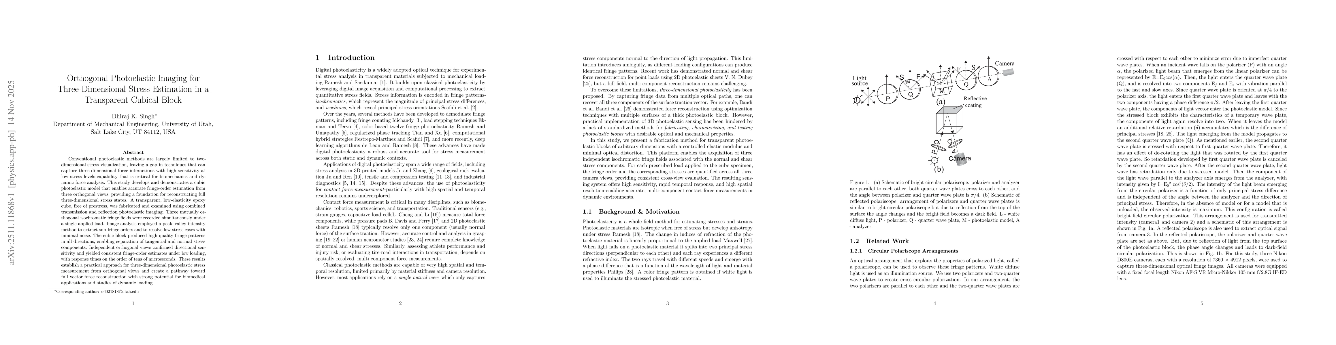 Thumbnail for Orthogonal Photoelastic Imaging for Three-Dimensional Stress Estimation in a Transparent Cubical Block