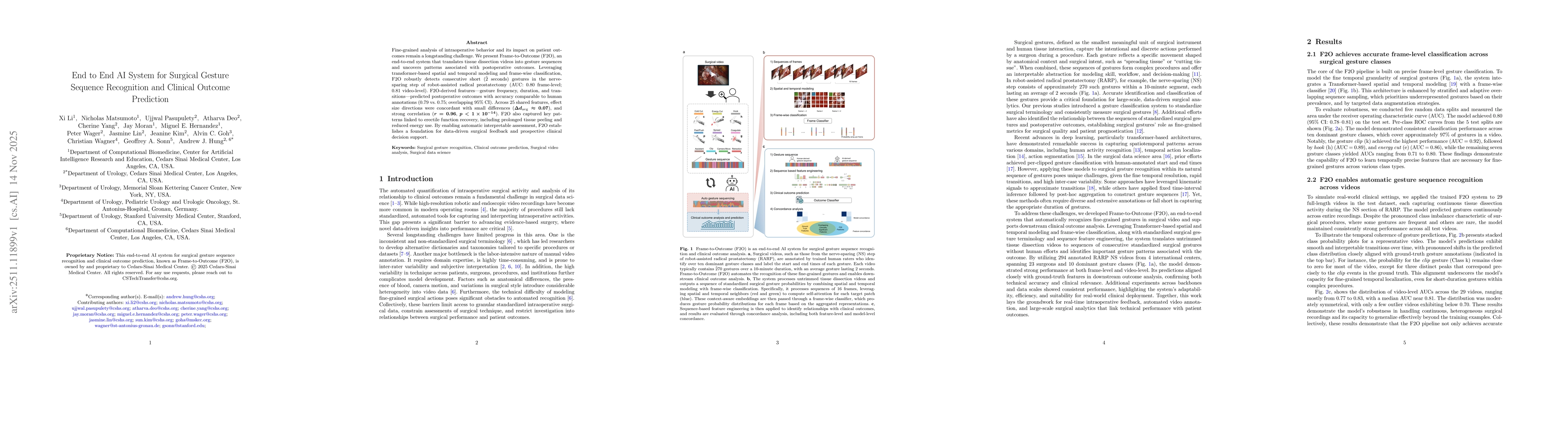 Thumbnail for End to End AI System for Surgical Gesture Sequence Recognition and Clinical Outcome Prediction