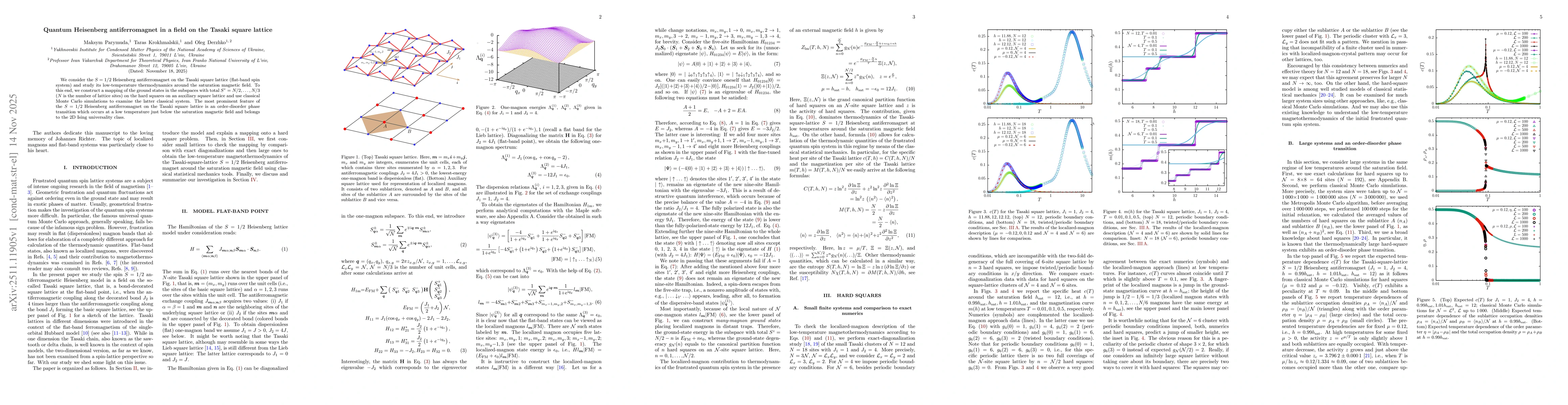 Thumbnail for Quantum Heisenberg antiferromagnet in a field on the Tasaki square lattice