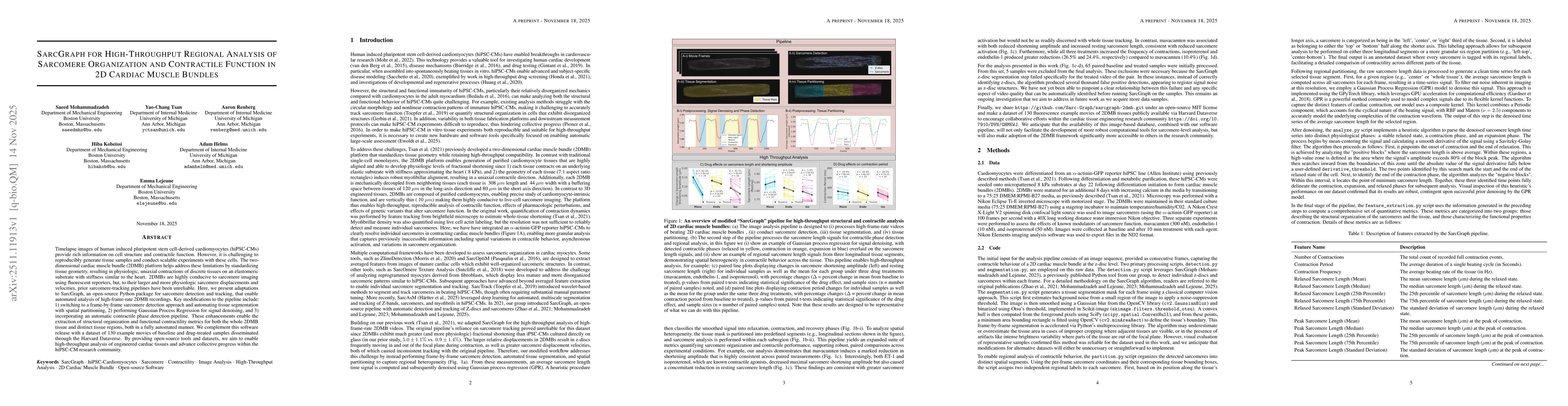 Thumbnail for SarcGraph for High-Throughput Regional Analysis of Sarcomere Organization and Contractile Function in 2D Cardiac Muscle Bundles