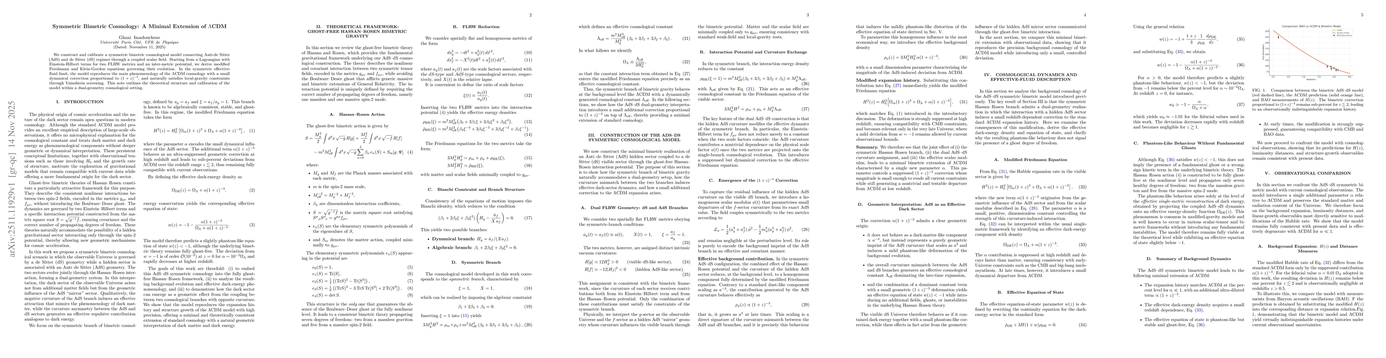 Thumbnail for Symmetric Bimetric Cosmology: A Minimal Extension of ΛCDM