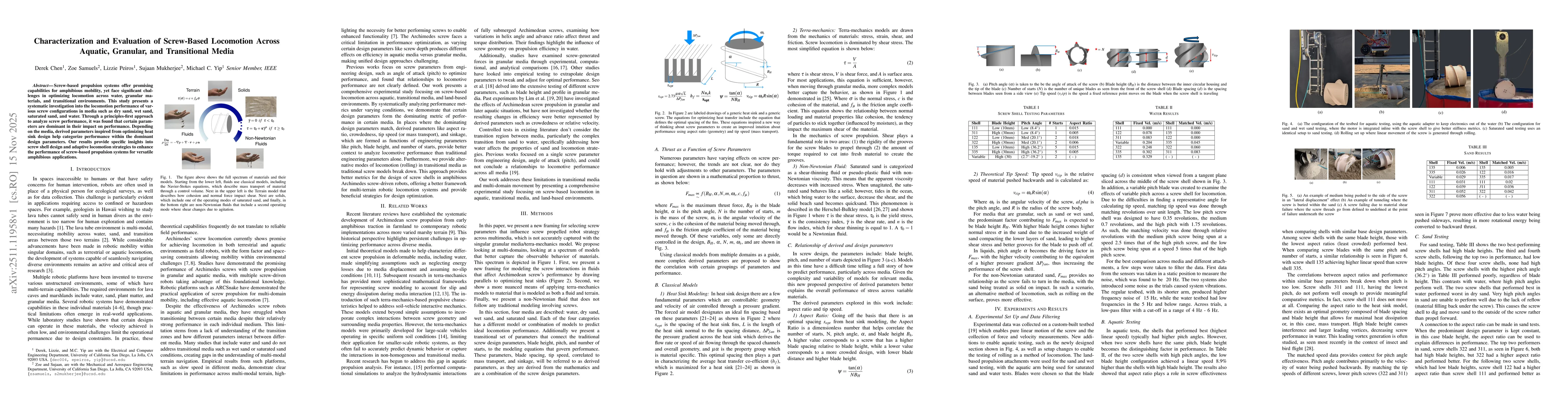 Thumbnail for Characterization and Evaluation of Screw-Based Locomotion Across Aquatic, Granular, and Transitional Media